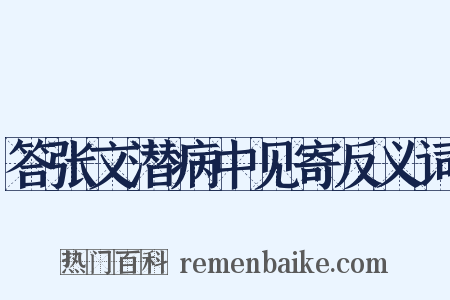 答张文潜病中见寄反义词是什么意思的图片